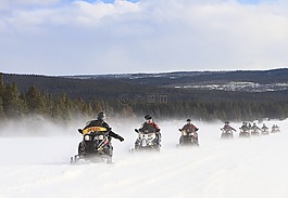 摩托雪橇,雪,路徑