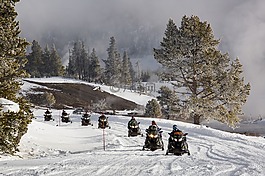 摩托雪橇,雪,路徑