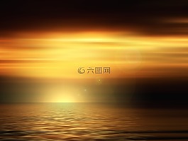 日落,水,波