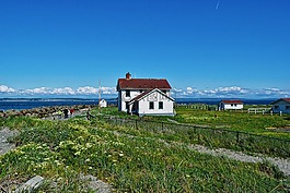 燈塔,藍(lán)色的天空,自然