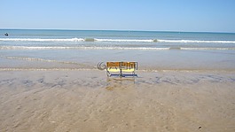 海灘,假期,夏季
