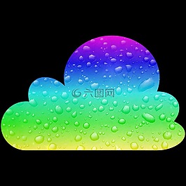 云,彩虹色,滑稽