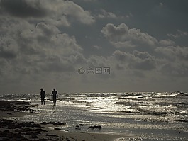 男子,女子,海灘