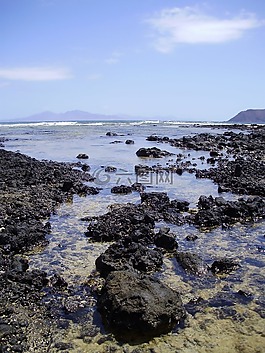 海洋,海岸,富埃特文圖拉