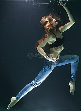 模型,婦女,水