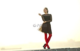 婦女,襪子,紅色