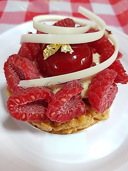 蛋糕,漿果,甜