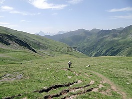 崛起,山,高山