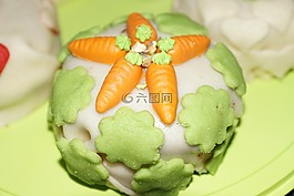 蛋糕,小杏仁饼,红萝卜