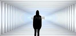 剪影,人,女子