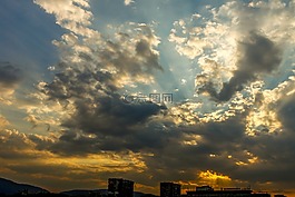 天空,云,日落