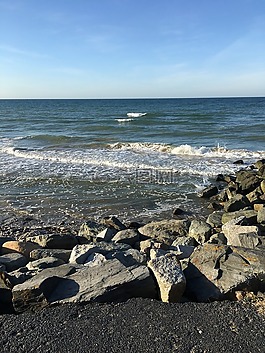 海岸,海灘,波