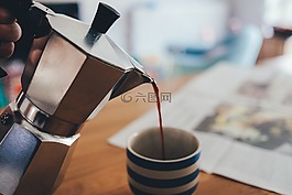 咖啡,倒,澆筑
