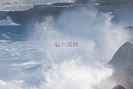 海岸,巖,海洋