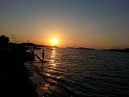 日落,戈什,海洋