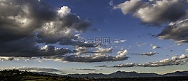 云,地平線,日落