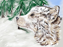 狗,冬天,雪