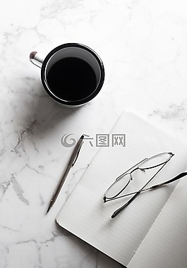 杯,黑,咖啡