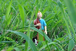 丁丁,雕像,綠色