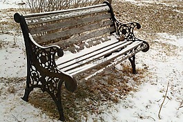 長凳,公園,雪