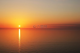 日落,海滩,大自然