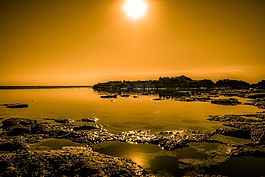 日落,太陽,巖質(zhì)海岸