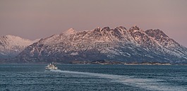 挪威,海岸线,日落