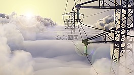圈,云,高壓線路