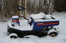 雪,草坪,草坪割草機