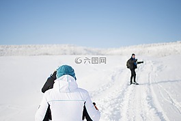 徒步旅行,雪,自然