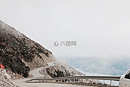 路,霧,山