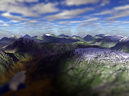 山,云,天空