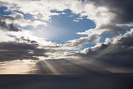 云,地平線,陽光