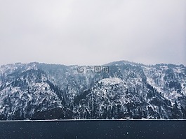 海岸,冬天,雪
