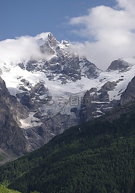 阿尔卑斯山,山,村