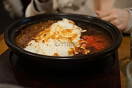 咖喱,午餐,大餐