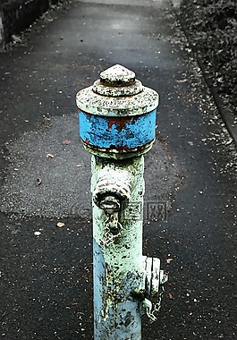 消火栓,老,藍(lán)色