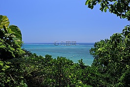 沖繩,藍(lán)色的海,珊瑚礁