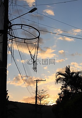 籃,上午,天空
