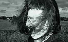 肖像,臉,女子