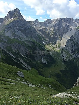山,徒步旅行,休息