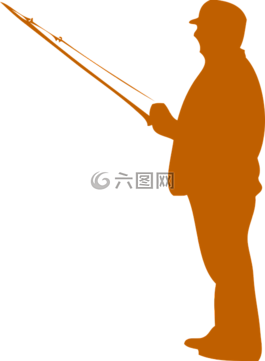釣魚,側(cè)影,孤立