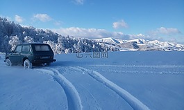 雪,冬天,山