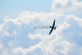 飛機(jī),云,夏天