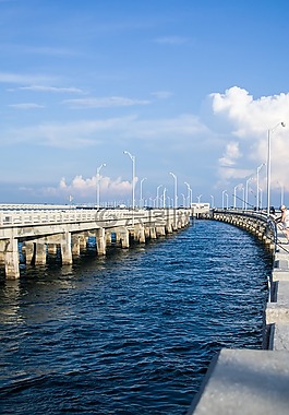 橋,天空,碼頭