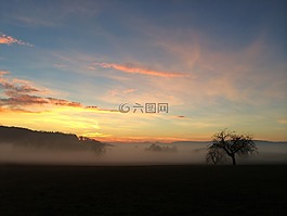 霧,abendstimmung,b