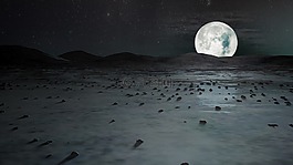 滿月,冬夜,月球