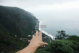手,到达,查看
