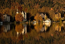 水中倒影,wörthersee的,林西