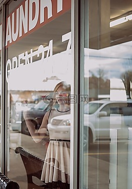 自助洗衣店,思維,女性